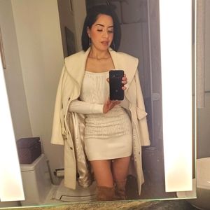 bebe Winter White Sweater Dress